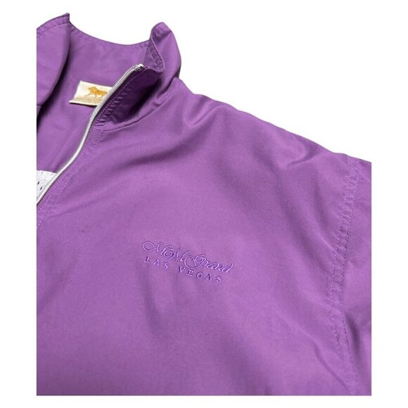 VINTAGE MGM GRAND Las Vegas Casino Lilac Purple Retro 90s Track Suit Set Medium - Picture 2 of 7